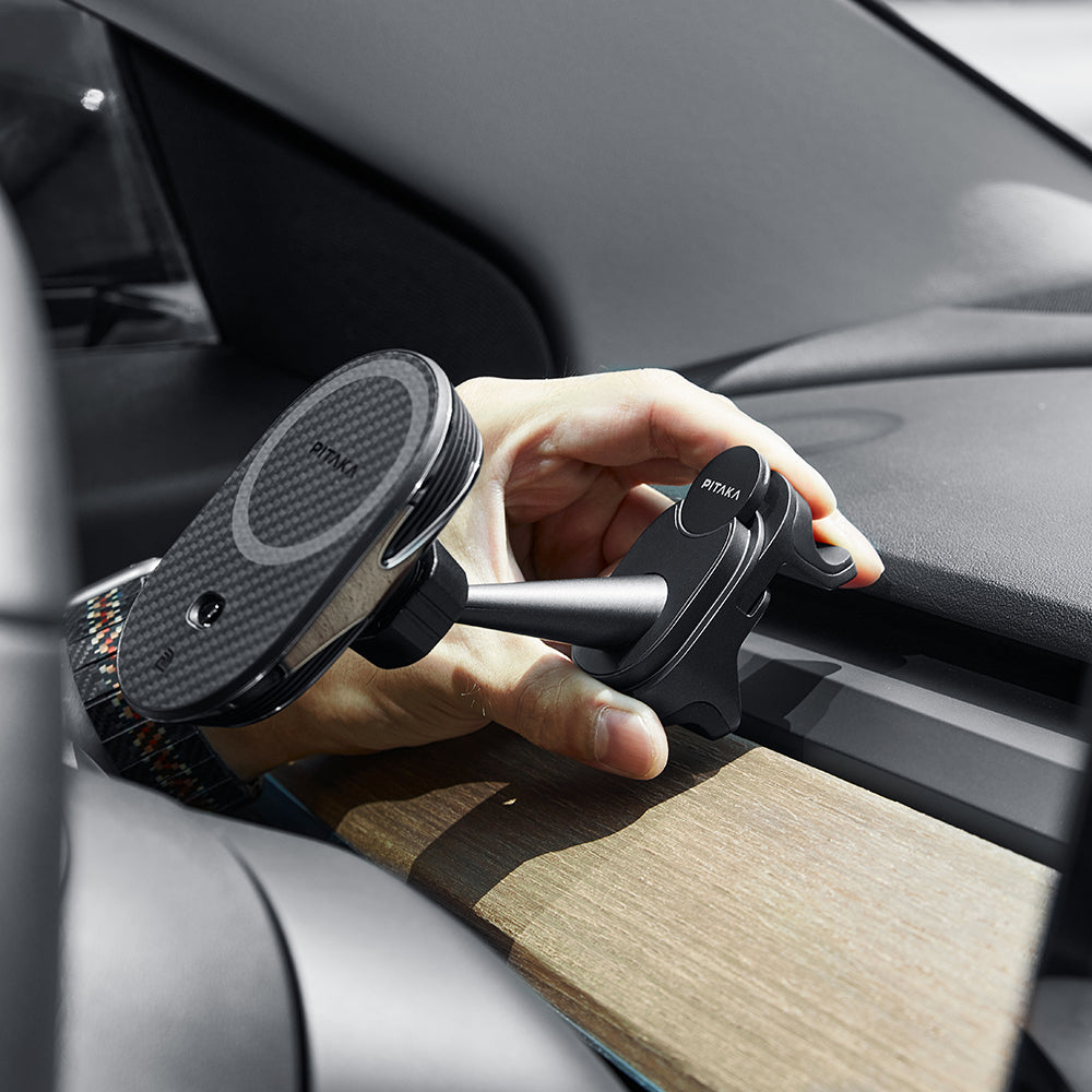 Pitaka MagEZ Pro 2 M-safe Şarj Özellikli Qi2 Tesla Model Y ve Model 3 Uyumlu Aramid Fiber Araç Telefon Tutucu Pitaka MagEZ Pro 2 M-safe Şarj Özellikli Qi2 Tesla Model Y ve Model 3 Uyumlu Aramid Fiber Araç Telefon Tutucu